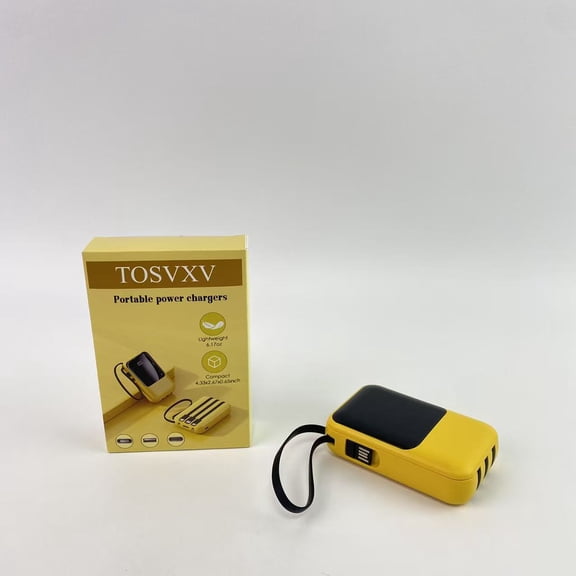 TOSVXV Portable power chargers,Portable Charger with Built in Fast Charging Cables,20000mAh Power Bank PD 18W QC 3.0 Quick Charge