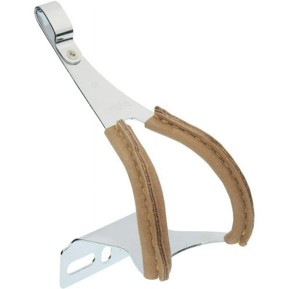 MKS Pedal Steel Road Leather Top Toe Clips Straps Large
