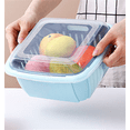 thumbnail image 3 of Double draining fruit and vegetable basket multifunctional refrigerator fresh box kitchen washing basket plastic storage basket, 3 of 6