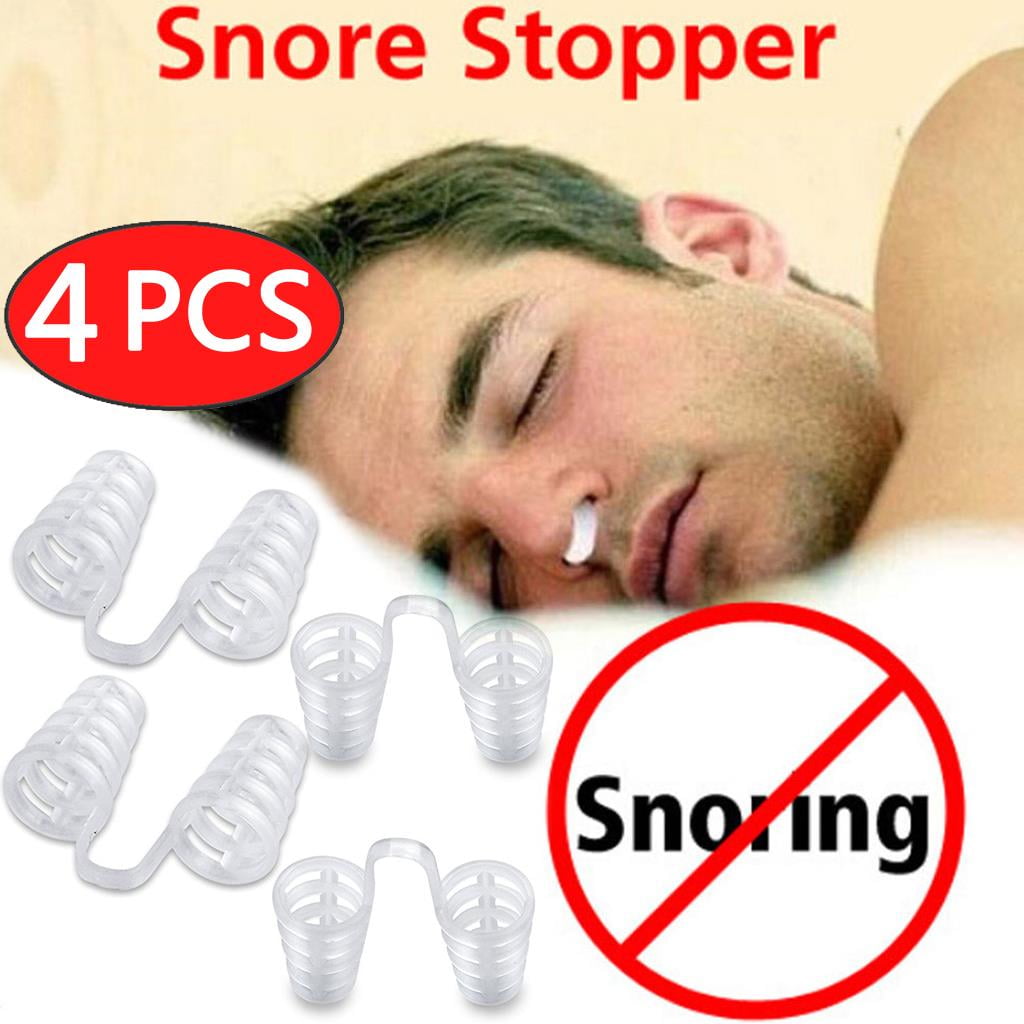 4 PCS Silicone Anti Snore Nasal Dilators Apnea Aid Device Stop Snoring Nose Clip