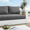 thumbnail image 3 of Modway Tahoe Modern Powder-Coated Aluminum/Fabric Outdoor Sofa in Charcoal/White, 3 of 9