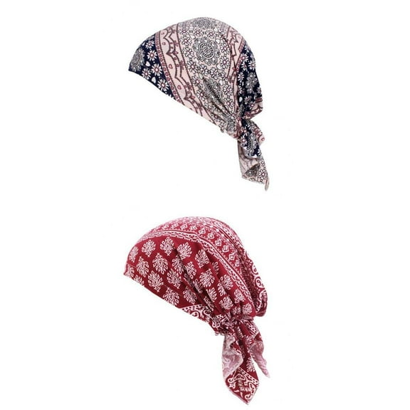 Women'-Tied Stretch Head Scarf Chemo Turban Hat Cover