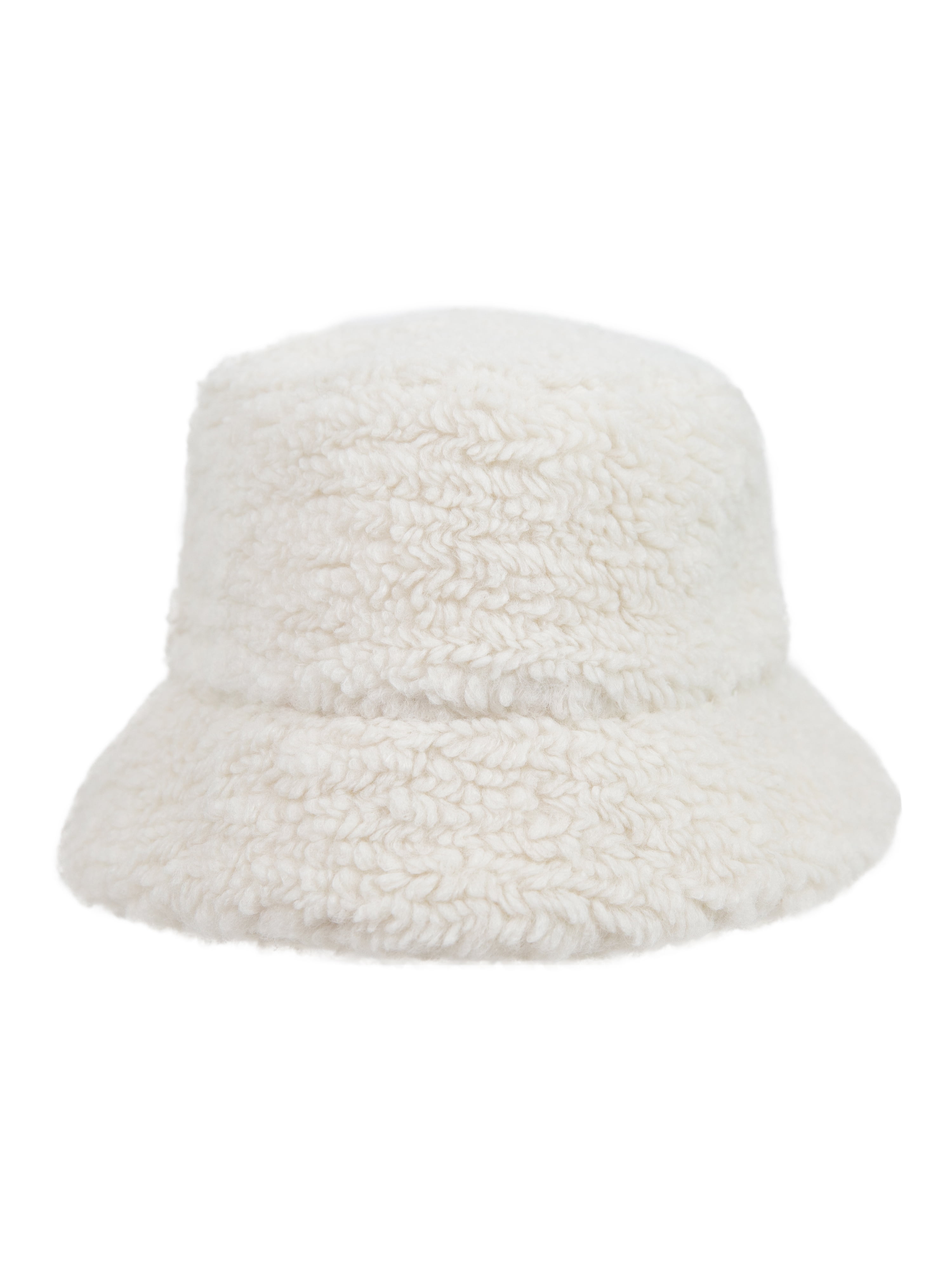 帽子・その他 depound Shearling Bucket Hat Ivory DP249NHT009MIVXX Time and Tru Women's Brand Faux Shearling Bucket Hat, Cream