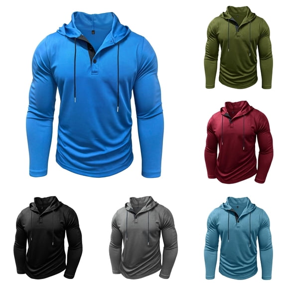 Afdoent Mens Long Sleeve T-Shirt Workout Hooded T Shirt Athletic Performance Top For Fitness Training And Casual Wear Athletic