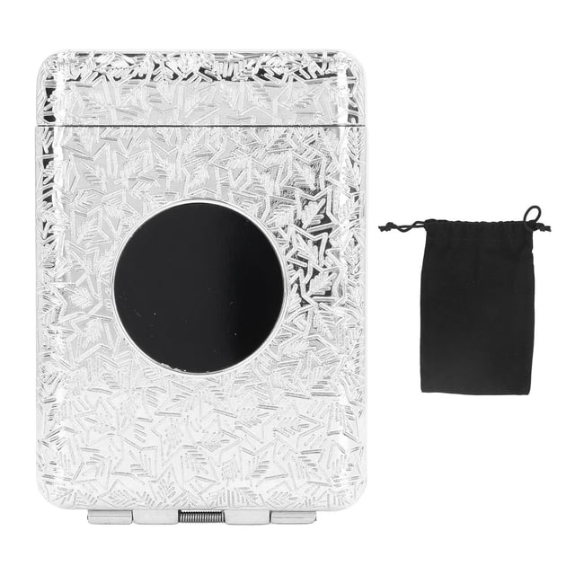Retro Metal Cigarette Case Box 16 Capacity 3 Open Cigarette Case for Women Men Vintage Relief Pattern Silver