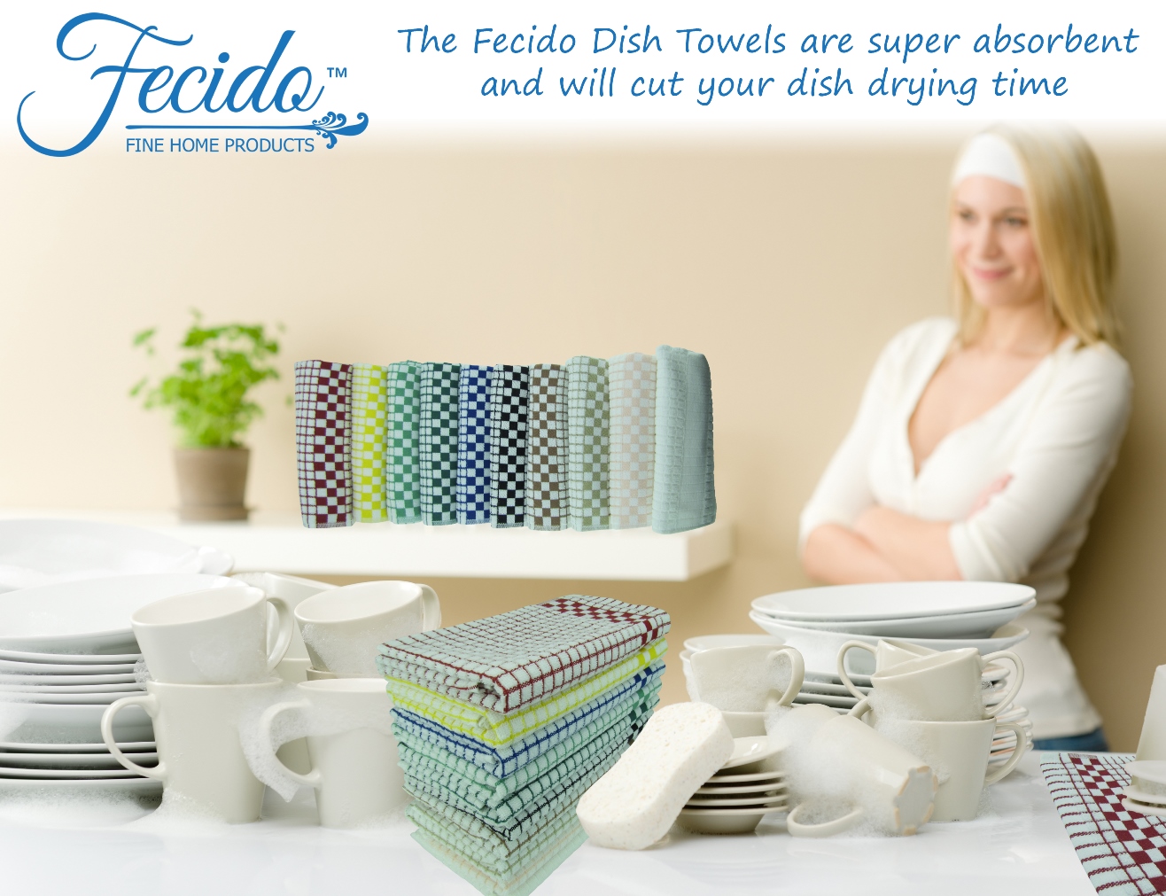 Heavy Duty Oversized Kitchen Towels & Dishcloth (Set of 6 Teal 18x28)  Highly Absorbent, Professional Grade Cotton Tea Towels for Everyday Cooking  and