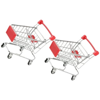 Taotenish Mini Shopping Cart Miniature Supermarket Handcart Shopping Utility Cart Storage Toy for Kids - Yellow