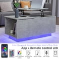 thumbnail image 4 of Hommpa LED Lift Top Coffee Tables with Charging Station End Side Dining Tables for Living Room with Adjustable Hidden Storage, 4 of 12
