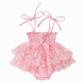 thumbnail image 1 of NIEWTR Barboteuse à Volants à Fleurs pour Tout-Petite Fille Robe Sans Manches Mignonne Robe d'Été pour 0-12 Mois (Rose, 3-6 Mois), 1 of 5