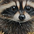 thumbnail image 5 of BCIIG Raccoon Flowers Detailed Painting Bathroom Decoration Set with Hooks Polyester Cloth Shower Curtain Set 36"x72, 5 of 7