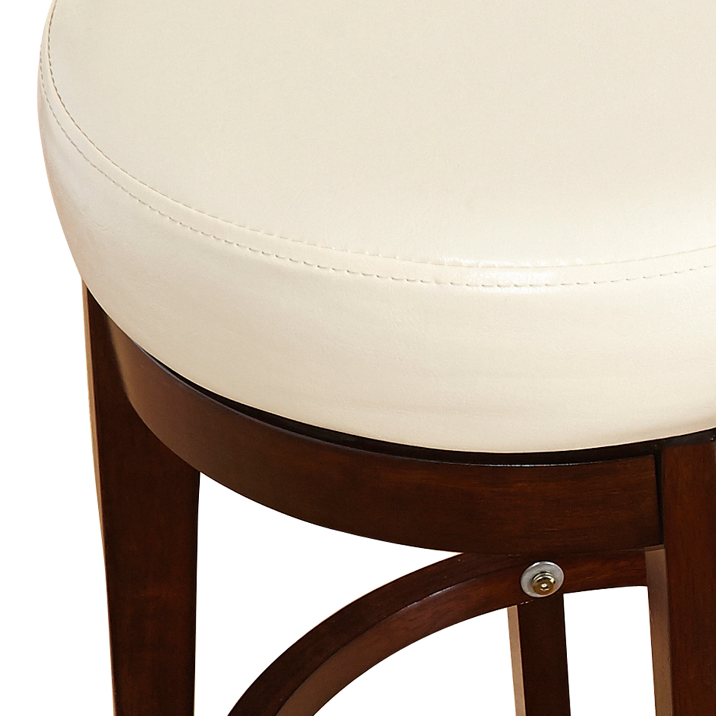 TMS Avenue 30" Round Indoor Swivel Bar Stool, Rich Brown/Cream Faux Leather