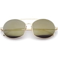 thumbnail image 2 of zeroUV - Modern Thin Metal Frame Brow Bar Colored Mirror Lens Round Sunglasses 59mm - 59mm, 2 of 5