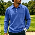 thumbnail image 2 of LWavelet Men's Long Sleeve Polo Shirts with Chest Pocket Relaxed Fit Breathable Business Casual Golf Shirts for Men, 2 of 7