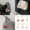 thumbnail image 2 of GRABLOOM Glittering Cherry Keychain Charm for Handbags Fruit Shaped Key Ring for Women, 2 of 8