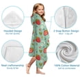 thumbnail image 7 of Strawberry Plants Fruit Flower Leaf Green Pattern Hooded Bath Towel，60"x35" for Ages 3 To 12 Kids, Quick Dry Lightweight Soft Microfiber Hood Beach Towel Cover Up for Kids, 7 of 7