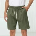thumbnail image 1 of toraway Mens Summer Shorts Elastic Waist Drawstring Beach Shorts Solid Color Loose Shorts With Pockets M, 1 of 3