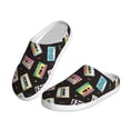 thumbnail image 2 of Picia Colorful Retro Tape for Women's Lamb-hug Comfy Fleece House Slippers Memory Foam, Slip-on House Shoes Indoor Outdoor-46/47, 2 of 7