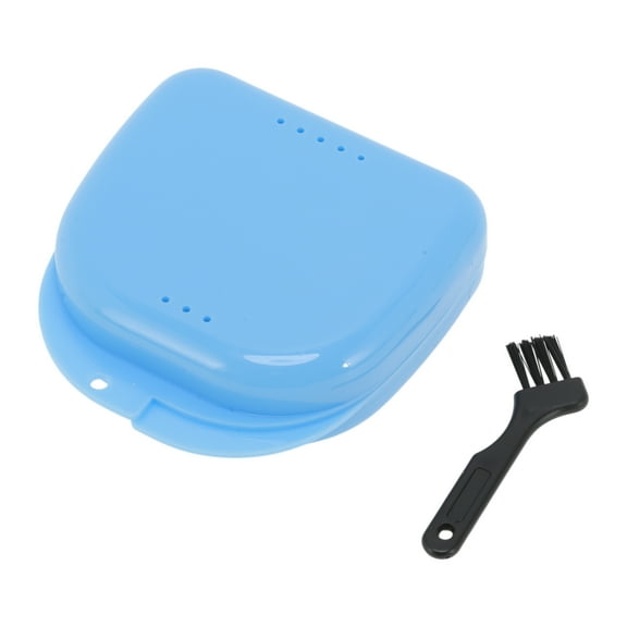 Unique Bargains 1 Set Braces Box with Brush Compact Braces Storage Box Blue