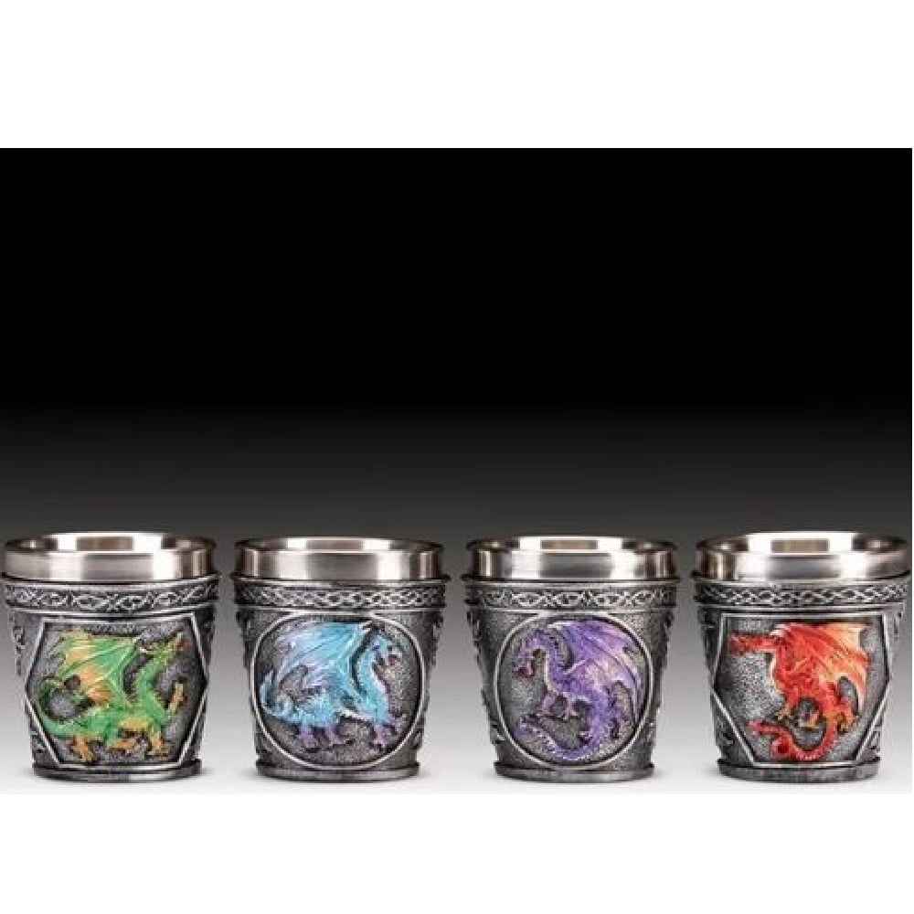 Dragon Shot Glasses Set of 4 New