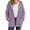 Purple, variant on Womens Fleece Jacket Fall Winter Oversized Lightweight Zip Up Hooded Fuzzy Casual Coats With Pockets Outerwear