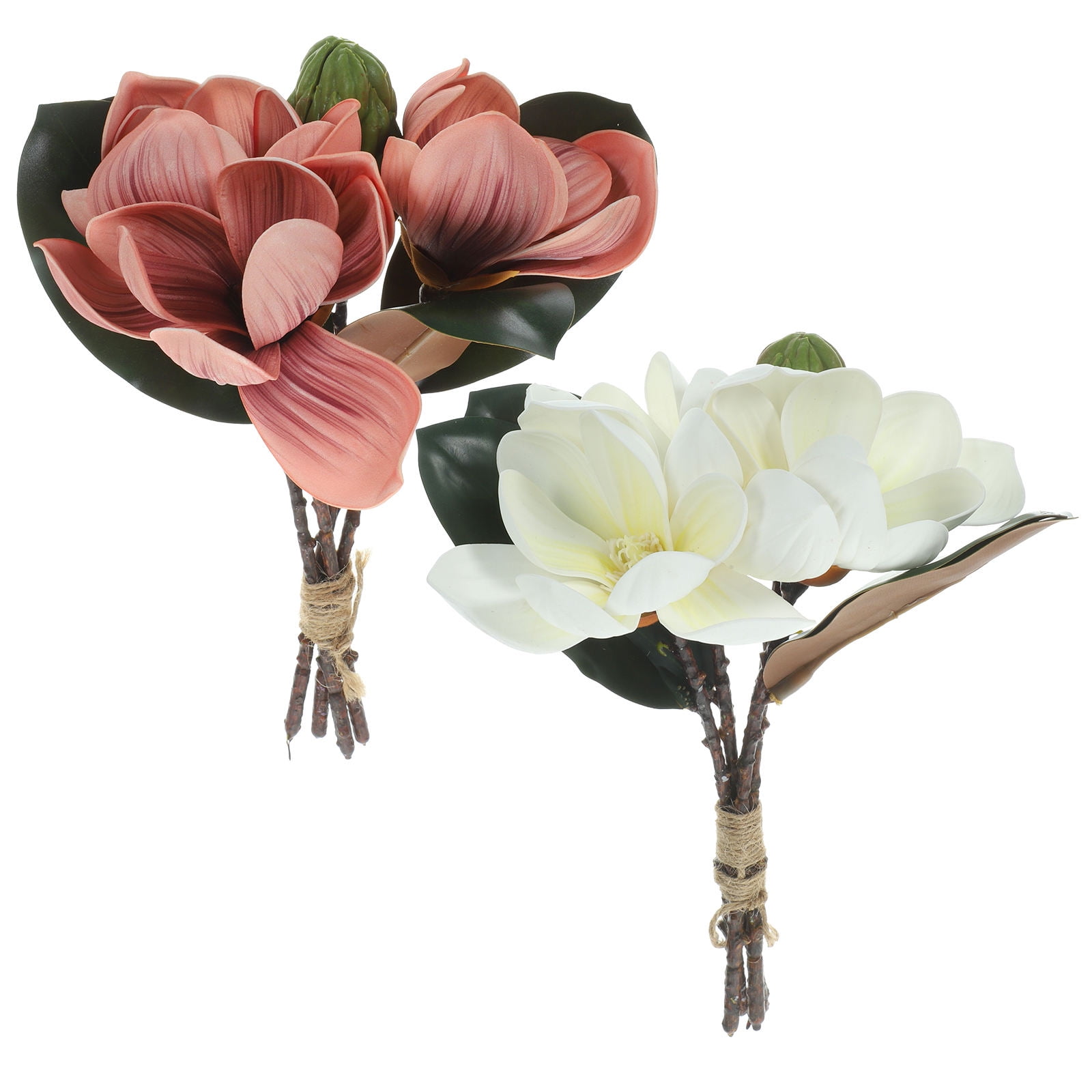 WRISTBIQUE 2Pcs Artificial Magnolia Stems for Hotel Shop Window Party Floral Decor