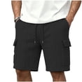 thumbnail image 3 of Thousandth Men Casual Cargo Shorts Elastic Waist Drawstring Summer Shorts Soft Breathable Multi Pocket Everyday Shorts Quilted Shorts for Men, 3 of 9