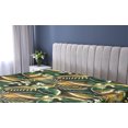 thumbnail image 5 of Ambesonne Forest Fitted Sheet, Fantasy Jungle Floral Leaves, King Size, Amber Forest Green and Fawn, 5 of 5