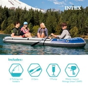 Intex Excursion 4 Inflatable River/Lake Boat Raft Set & Motor Mount Kit