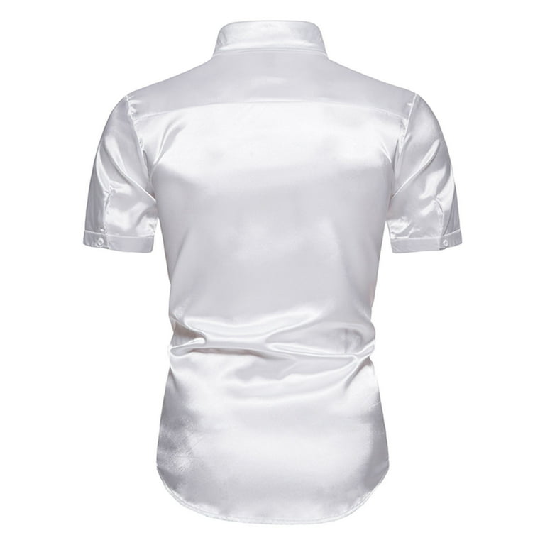 YYDGH Men's Short Sleeve Button Up Dress Shirts Fashion Slim Fit