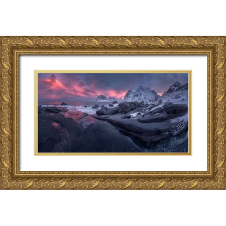 Alvarez Osorio Cesar 32x19 Gold Ornate Wood Framed with Double Matting Museum Art Print Titled - UttakleIV Beach