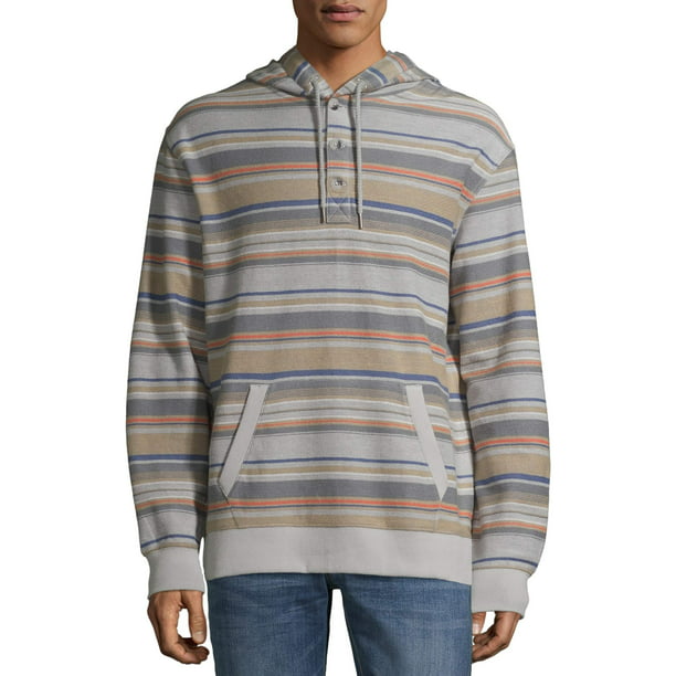 GEORGE - George Men's and Big Men's Stripe Pullover French Terry Hoodie ...