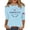 Light Blue, variant on Conairie 4th of July Shirt Women Loose Long Sleeve Crew Neck Patriotic T Shirts American Falg Print Basic Work Tee Vacation Clothes Pink M