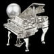 thumbnail image 3 of Broches musical para mujer Hugo con cristal Broche vintage plata Broche de piano, 3 of 10