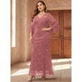 thumbnail image 6 of Miusol Plus Size Floral Lace Flounce Sleeve Mermaid Evening Party Dress for Weddings, Proms & Formal Events, 6 of 9