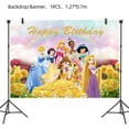 thumbnail image 1 of Decoración de cumpleaños de princesa Disney para niños y niñas, suministros de fiesta con temática de Blancanieves, platos de papel, vasos, globo de melocotón, 1 of 4
