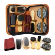 Shoe Care Kit for Shoes Polish Travel Size Shoe Cleaning Tools Leather Shoe Shine Kit Brown