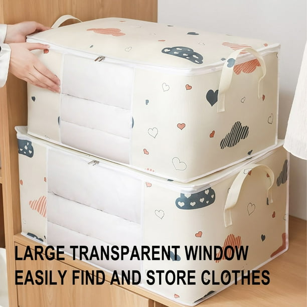 Quilt Storage Bag Large Capacity | Hand Luggage Moving Packing Organizer | Household Wardrobe Dustproof Holder | Bedding Blanket Clothing | Heavy Duty | 1 Pack | Spacious Durable Portable
