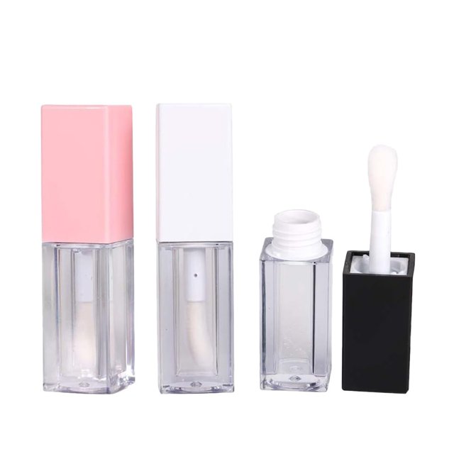 Kopida 3 recipientes de brillo de labios con cepillo, 5 ml, tubos vacíos de brillo de labios, tapones, botellas de brillo de labios transparentes, botellas de esmalte de labios rellenables para brillo