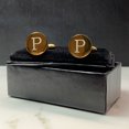thumbnail image 2 of BodyJ4You 2PC Cufflinks Engraved Personalized Initials Letter P Formal Button Shirt Gift Box Set, 2 of 6