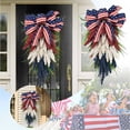 thumbnail image 2 of AZXY 4th of July Patriotic Wheat Swag with American Flag Bow, Red White Blue Floral Door Hanger, for Front Door & Porch, Ideal for Independence Day & Holiday Styling, 2 of 6