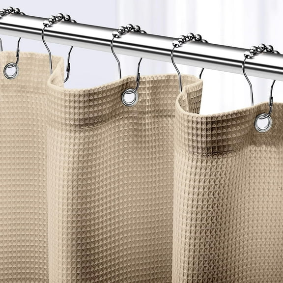 Stall Shower Curtain Beige Hotel Style Beige Shower Curtains for Bathroom with Waffle Design, 36x72 inches Fabric Shower Curtain Cortinas de Baño Elegantes Beige 36"W x 72"L (Pack of 1)