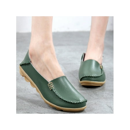 

UKAP Women Comfortable Slip On Dress Loafers Casual Leather Walking Flats Outdoor Driving Shoes