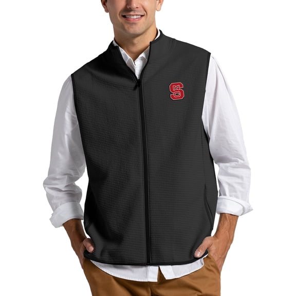 Men's League Collegiate Wear Black NC State Wolfpack Summit Full-Zip Vest