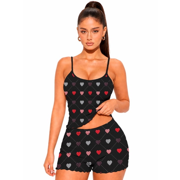 Pijama Mujer Conjunto Set Short Top Ligero Comodo Verano Shendy Vendy