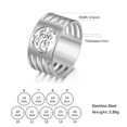 thumbnail image 2 of PAMTIER Women's Stainless Steel 9.6MM High Polished Ring Retro Tree of Life Signet Band Hollow Out Design for Women Silver Size 9, 2 of 5