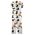 thumbnail image 5 of SwiftWear Halloween Pajamas Women 2 Piece Lounge Set Short Sleeve Henley Top & Capris Cute Pajama Sets, 5 of 6