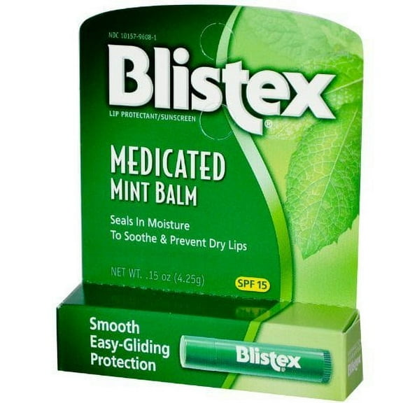 6 Pack Blistex Medicated Mint Balm SPF 15 0.15 oz Each