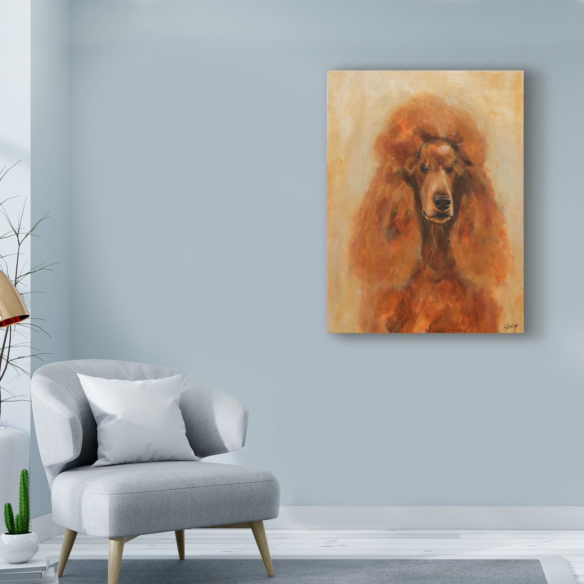 Trademark Fine Art 'Apricot Poodle' Canvas Art by Solveiga
