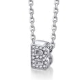 thumbnail image 1 of Silvora mujer plata esterlina inicial collar con chispeante circonita cúbica, letra B colgante collar para niñas adolescentes encanto joyería de cumpleaños, 1 of 8