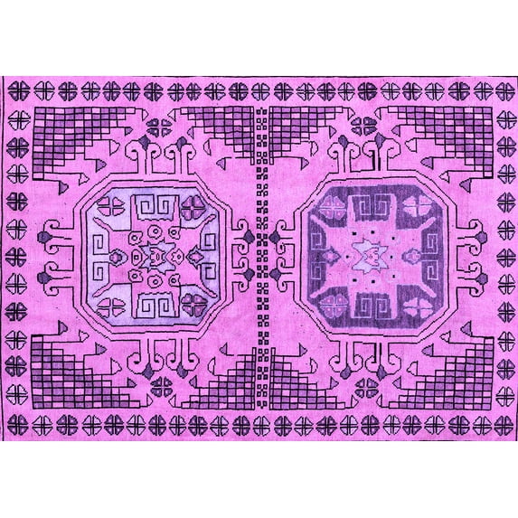 Ahgly Company Indoor Rectangle Abstract Purple Modern Area Rugs, 2' x 5'